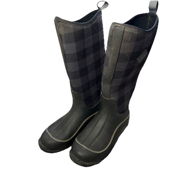 The Original Muck Boot Company Womens Tall Chore Boots Black/Grey Checkered Sz 6 - Picture 11 of 11